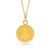 KALYAN JEWELLERS Women 24K (999) Purity Goddess Lakshmi Gold Coin Pendant 2 Gms