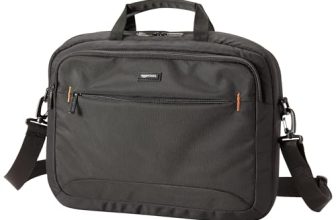 Amazon Basics Messenger Laptop Bag with Handle & Shoulder Strap fits upto 15.6″ Laptop / MacBook for Men & Women (Black)
