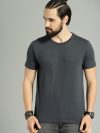 Roadster Solid Men Round Neck Grey T-Shirt