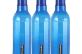 CELLO Aqua Sparkle Bottle Set of 3, 1000ml, Blue | 100% food grade | Leak proof and Break proof | Perfect for staying hydrated at the school, college, work and outdoor adventures Water Bottle