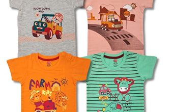 Luv Lap Half Sleeve Boys T-Shirt, for Baby, Infants & Toddlers, Multicolour, 100% Cotton, Baby Boy Dress, Baby Boy Clothes, Kids Clothing, Pack of 4